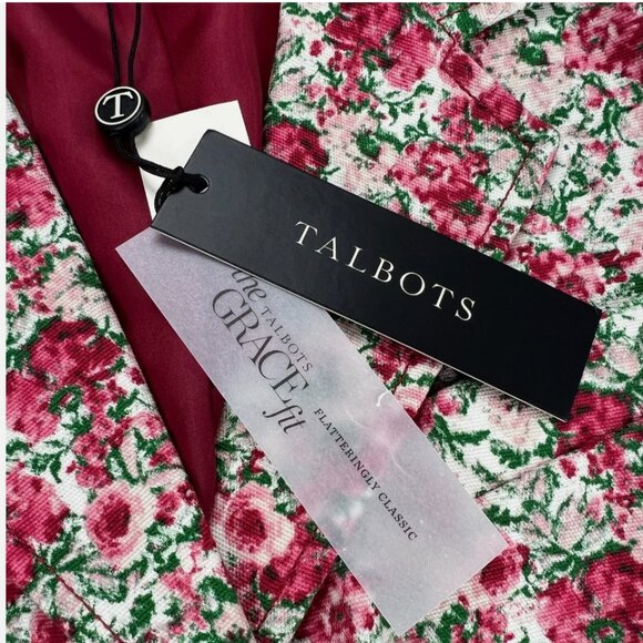 Talbots Grace‎ Fit Blazer Jacket Floral Rose 3/4 Sleeve Cottagecore Boho Spring - Picture 6 of 16